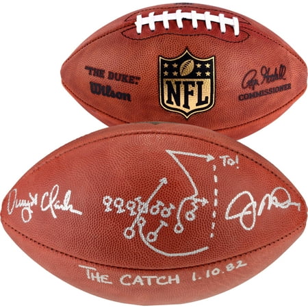 Dwight Clark Football Dwight Clark, Joe Montana San Francisco 49ers Autographed Duke Pro Football with