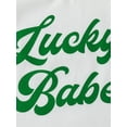 thumbnail image 6 of Zehjuhan Infant Baby Girl St Patricks Day Outfit Baby's "Lucky Babe" Print Short Sleeve Set, T-shirt & Rainbow Clover Pattern Flared Pants & Headband 3pcs Clothes, 6 of 10
