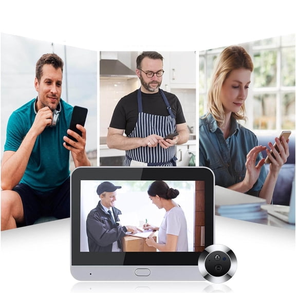 Digital Door Peephole, Digital LCD Security Camera 1080P with Monitor, Peephole Viewer, IR NightVision, Motion Detection, Two Way Intercom