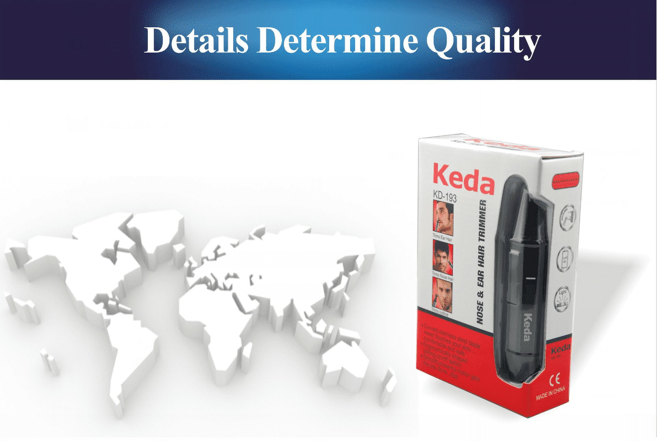 Water Resistant Stainless Steel Nose and Ear Hair Trimmer with LED Light
