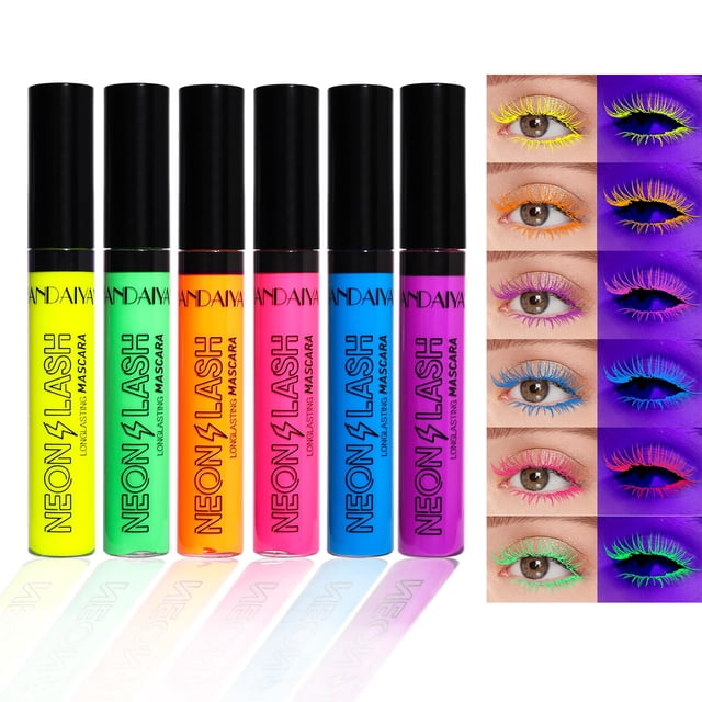 Mrettick Juego de rímel líquido mate de 6 colores, colorido, neón UV, lápiz pigmentado, resistente al agua, a prueba de manchas, delineador de ojos de larga duración, kit de regalo de maquillaje para