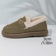 thumbnail image 6 of Dpityserensio Flats Shoes Women Dressy Comfortable Winter Style Plus Velvet Warm Solid Color Metal Buckle Round Toe Closed Toe Flat Shoes, 6 of 9