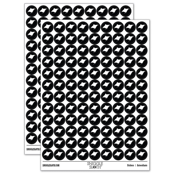 Manta Ray Solid 200  Round Stickers - Black - Gloss Finish - 0.50" Size