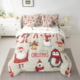 thumbnail image 2 of Feelyou Kawaii Santa Claus Bedding Comforter Set 7pcs, Winter Christmas Snowman Queen Bedding Sets, Penguin Animal Reversible Queen Sheet Sets, Super Cozy Room Decor, 2 of 7