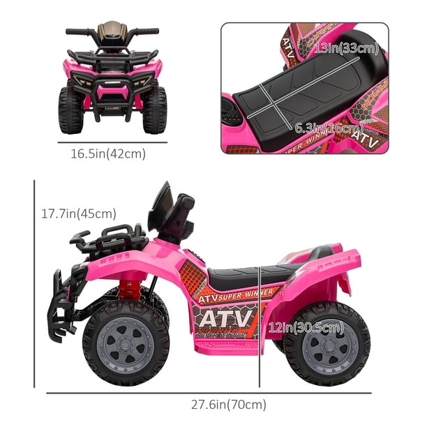 Kids pink quad clearance bike