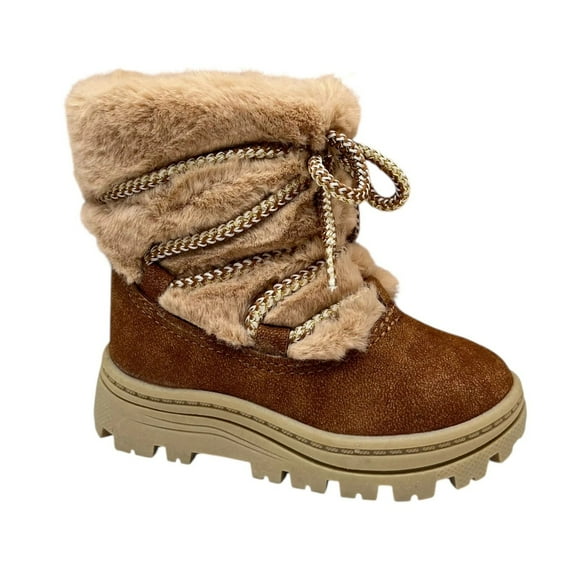 Carter’s Baby Girls Faux Fur Warm Winter Boots Size 5 Tan-Brown Lightweight