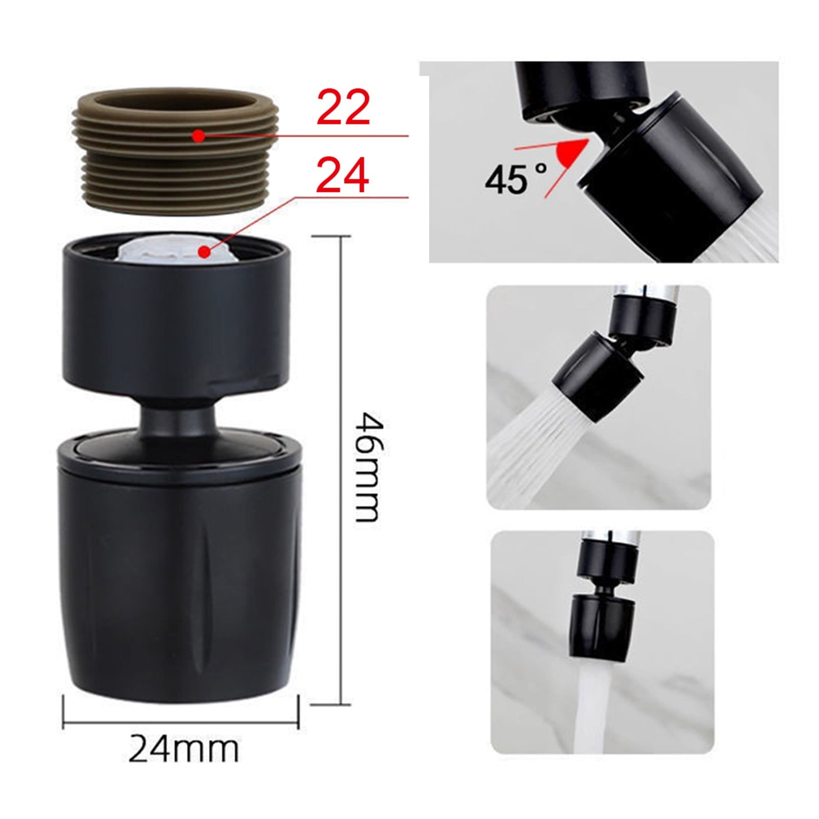 Faucet Aerator,Swivel Kitchen Sink Aerator Adjustable PressureTap Head Water Saving Shower Faucet Nozzle Adapter For Kitchen, Bathroom Faucet ,Water Saving