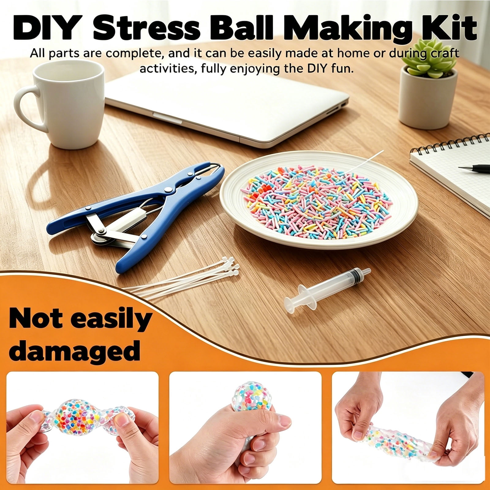 DIY Stress Ball Making Kit, Clay Filling Material and Complete Set of Tools, Relieve Stress and Soothe Emotions with a Soft and Crisp Feel