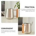 thumbnail image 3 of Watering Pot Stainless Steel Flower Kettle Gardening Metal Small European Household Wooden Handle Sprinkler 900ml Can, 3 of 6