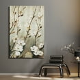 thumbnail image 3 of "Blossoming Tranquility" Floral Rendered on Gold Shagreen Wrapped Canvas Wall Art, sized 60"x40", 3 of 9