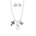 thumbnail image 3 of Love Infinity Sign Silver Tone Cross and Bunny Necklace and Earrings Set, 3 of 5