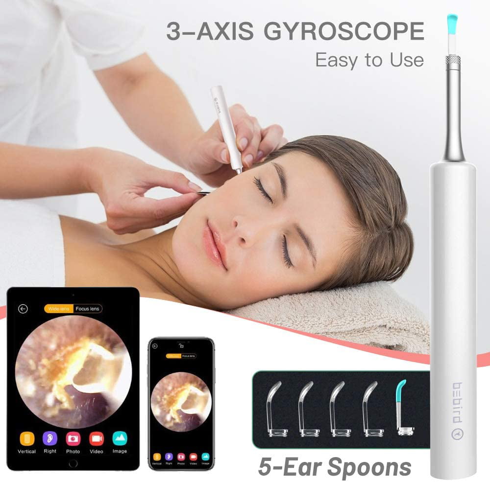 Tablet and Mac 6-Axis Gyroscope Earwax Removal Kits for iPhone and Android TIMESISO Ear Inspection 1080P FHD Lens Endoscope Ear Cleaner Scope with 6 LED Lights WiFi Otoscope Ear Camera