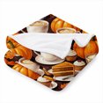 thumbnail image 2 of SPXUBZ Fall Flannel Fleece Blanket, Soft Throw Blanket with Pumpkin Coffee Pattern, Cozy Warm Blanket for Sofa Bed Bedroom Home Decor 80"x60", 2 of 5