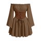 thumbnail image 2 of mfyjkho Vestidos para mujer, Vestido de mujer de manga larga con volantes y cuello halter con estampado de patchwork y mangas acampanadas Vestidos festivos xxl, 2 of 4