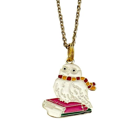 Hedwig Owl Necklace Harry Potter Themed Enamel Metal Pendant