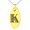 Gold, variant on Stainless Steel Letter K Initial Metro Retro Monogram Engraved Small Oval Charm Pendant Necklace