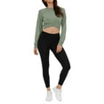 thumbnail image 5 of ADREAMLY Womens Crew Neck Activewear Tops Long Sleeve Workout Crop Tops Casual Loose T-Shirt, 5 of 6