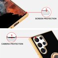 thumbnail image 3 of for Samsung Galaxy S22 Ultra Case with Ring Holder Kickstand [with Magnetic] Soft TPU Shockproof Electroplated Protective Slim Phone Case for Galaxy S22 Ultra Black Astronaut, 3 of 12