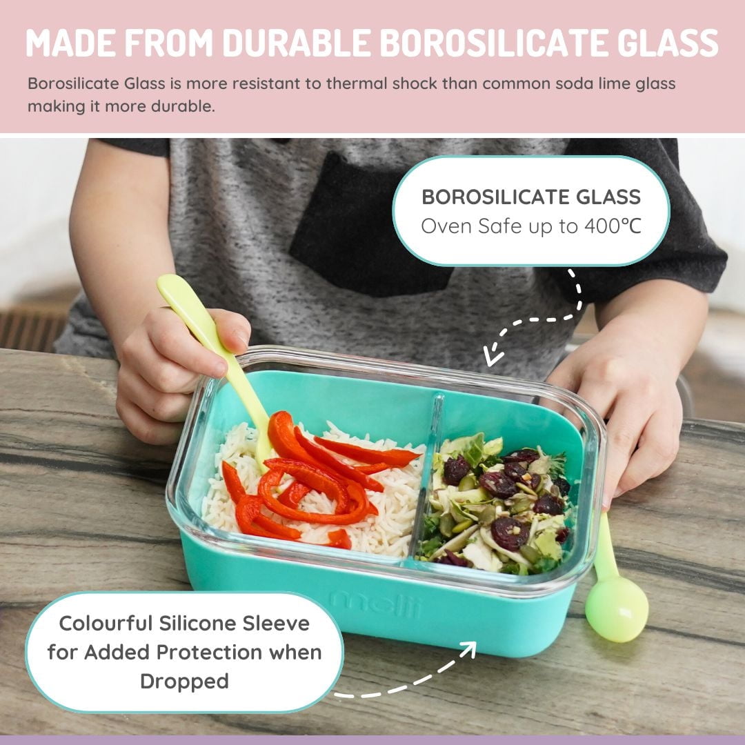 Boîte Bento en Verre avec Housse en Silicone