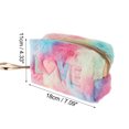thumbnail image 3 of 1 Pc Bolsa de Maquillaje con Corazón de Lentejuelas LOVE para Mujeres para Viajes Vacaciones Rosa Azul Amarillo de Felpa, 3 of 3