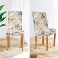 thumbnail image 3 of Yayeee 2 Pack Dining Chair Covers Stretch Parson Chairs Slipcovers Seat Protector, Purple Floral Rabbit, 3 of 6