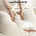 thumbnail image 6 of CHIC HOUSE Queen Sleeper Sofa Bed with Mattress, Pull Out Couch with USB Charging, Cup Holders & LED Light, Convertible Chenille Loveseat for Living Room RV Small Spaces, White, 6 of 11