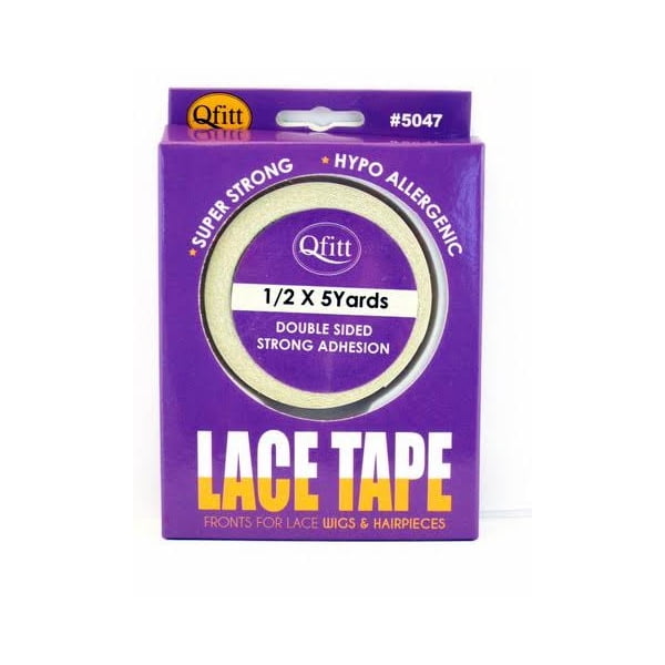 Qfitt Double Sided Lace Tape For Wigs & Hairpieces 1/2 X 5 Yards 1 Roll