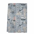 thumbnail image 2 of Blue Seaports Kitchen Towels Set of 1, Vintage Ocean Anchor Shark Farmhouse Wood Absorbent Dish Towels for Kitchen, Microfiber Hand Towel, Quick Drying Tea Towel for Cleaning Decorative Dishcloths, 2 of 7