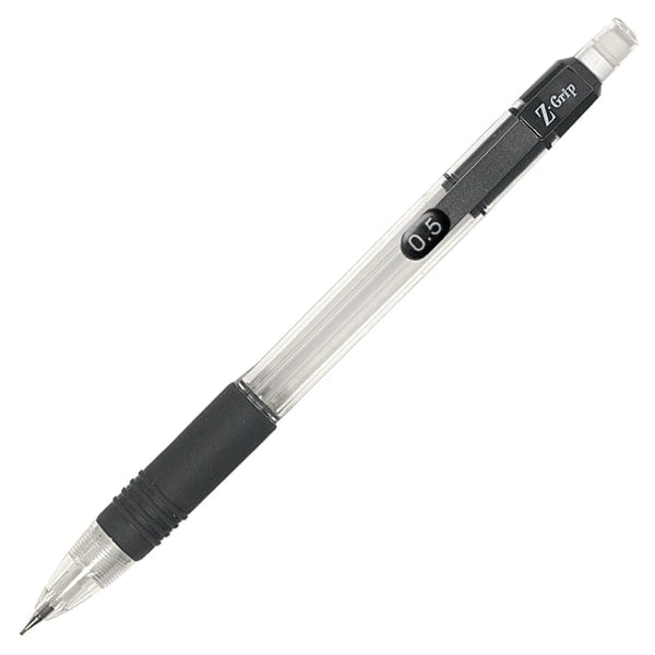Zebra® ZGrip™ Mechanical Pencils, 0.5 mm, Clear/Black Barrels, Pack Of
