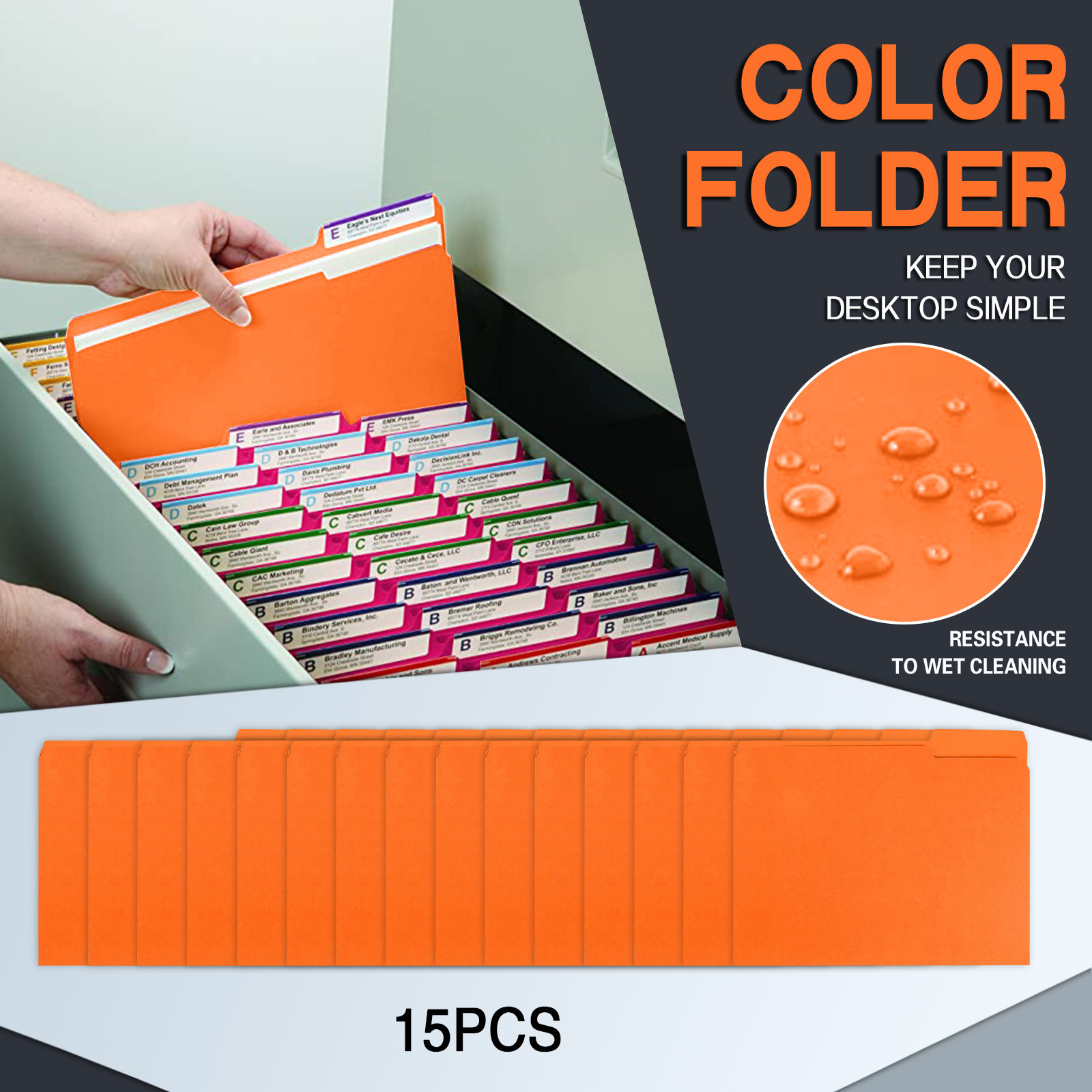 Shiusina File Folder, 1/3 Cut Tab, Letter Size, Great for Organizing