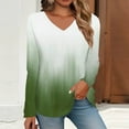 thumbnail image 2 of Samickarr Gradient Color Tops For Women Color Block V-Neck Long Sleeve Pullover Shirts Loose Blouses, 2 of 5