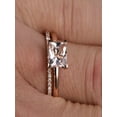 thumbnail image 2 of Perfect Bridal Set On Sale 1.25 Carat Princess Cut Morganite And Diamond Moissanite Bridal Set In Rose Gold: Bestselling Design, 2 of 2