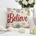 thumbnail image 5 of Merry Christmas Winter Snowflake Believe Throw Pillows Cover Beautiful Square Cushion Covers 4 Pack Fashion Throw Cushion Case for Indoor Home Bedroom, 5 of 7