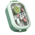 thumbnail image 4 of Bento Lunch Box Portable Safe Leakproof Divided Stainless Steel Thermal Lunch Box for Students School Office Green, 4 of 13