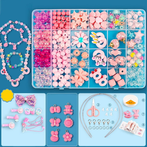 Juego de fabricación de pulseras de , juego de fabricación de joyas de , juego de de abalorios artesanales de regalo de juguetes Estilo D BLESIY Los niños pulsera de cuentas