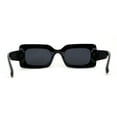 thumbnail image 4 of Womens Mod Thick Plastic Minimal Sunglasses All Black, 4 of 4