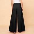 thumbnail image 5 of Womens High Waist Wide Leg Palazzo Pants Front Pleated Wide Leg Plus Size Pants Flowy Loose Fit Business Casual Office Work Pants , #01 Black, M, 5 of 5