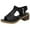 Black, variant on Women's Zipper Sandals Orthotic Peep Toe Heel Thick Sole