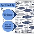 thumbnail image 4 of Polyester Nautical Fish Print Bathroom Shower Curtain, 72" X 72", Waterproof and Machine Washable with Hooks (White and Blue), 4 of 4