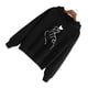thumbnail image 3 of Sudadera holgada y cálida con capucha estampada, cuello redondo y cordón ajustable, talla 2XL, color negro, para mujer, 3 of 8