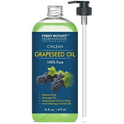 100 % pure chilean grapeseed oil 16 fl. oz - the best emollient for softer skin, beautiful hair & (Best Grapeseed Oil For Hair)