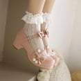 thumbnail image 6 of SACFOF Womens Sweet Cute Kawaii Platform Cosplay Shoes Chunky Mid Heels Mary Janes with Bow Buckles Strappy Pumps, 6 of 6