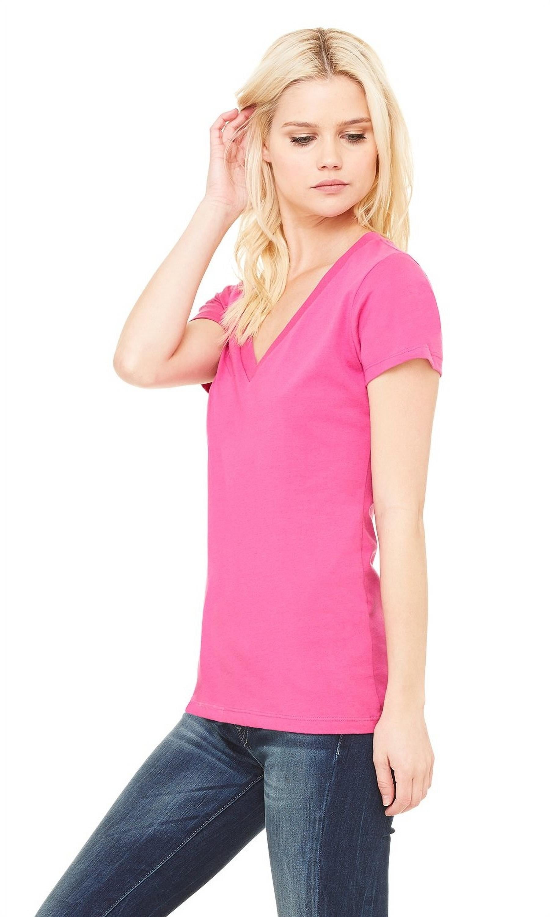 Women's Jersey Deep V-Neck Short Sleeve T-Shirt