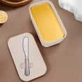 thumbnail image 4 of SomWiBe 6.61 in Black Plastic Butter Dish with Lid and Spreader - Airtight Butter Keeper Container for Fridge Table Setup, 4 of 9