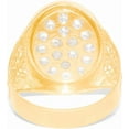 thumbnail image 5 of Floreo 10k Yellow Gold 22mm Oval CZ Filigree Openwork Men's Ring, Sizes 5 - 13, 5 of 6