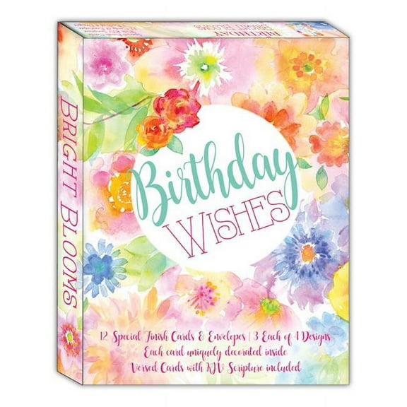 Crown Point Graphics 309278 Birthday Bright Blooms Shared Blessings Boxed Card - Box of 12