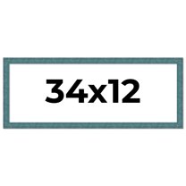 34x12 Frame Blue Rustic Barnwood Solid Wood Picture Frame Width 1.25 Inches | Interior Depth 0.5