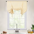thumbnail image 6 of Tie up Curtains for Windows, Buffalo Check Plaid Gingham Pattern Rod Pocket Adjustable Tie up Shades for Kitchen Windows Cafe Curtains, 42x63inch, Yellow, 6 of 7