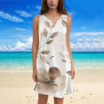 thumbnail image 2 of WTOBBY Women's Stylish Floral Print V-Neck Camisole Dress No Pockets, Sleeveless Design for Summer Fashion, Comfortable and Flowy for Casual and Evening Wear,Khaki 2XL, 2 of 5
