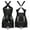 Black, variant on Miutii Women's Latin Dance Dress Glittery Sequins Cross Front Fringed Salsa Cha-Cha Rumba Ballroom Black S